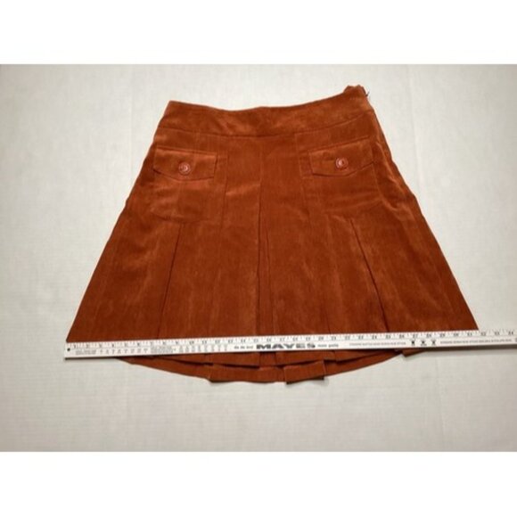 Chelsea & Theodore Corduroy A Line Skirt Women's Size 10 Brown/tan W/Pockets - Picture 4 of 5